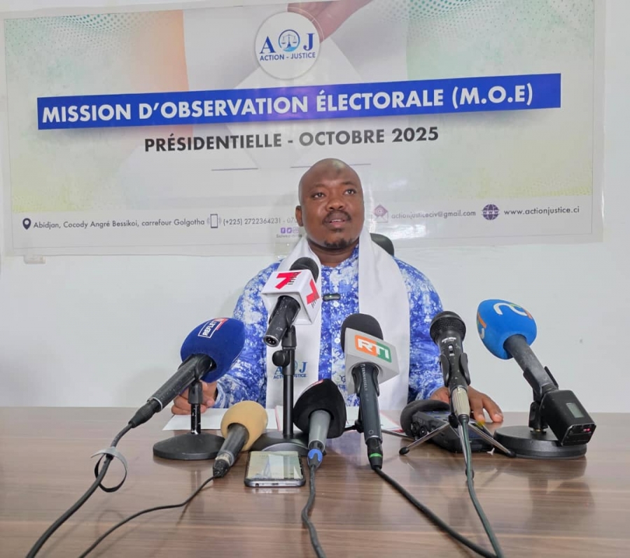 Présidentielle 2025 : l'ONG Action Justice sensibilise pour une élection présidentielle apaisée en Côte d’Ivoire