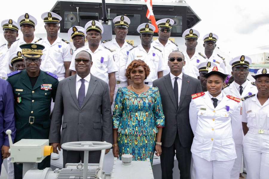 Côte d’Ivoire/Défense ivoirienne : la ministre Nialé Kaba baptise le Patrouilleur de haute mer «  Vaillance »