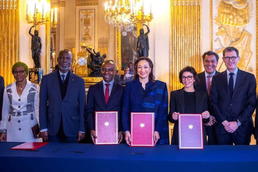 Côte d&#039;Ivoire/Restitution du tambour « Djidji Ayokwè »: Françoise Remarck rencontre les autorités françaises à Paris