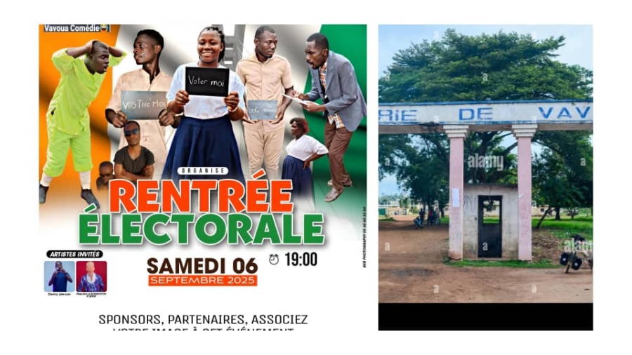 Côte d’Ivoire : la troupe théâtrale Vavoua Comédie annonce son premier spectacle « Élection du chef de classe » en référence à la présidentielle 2025