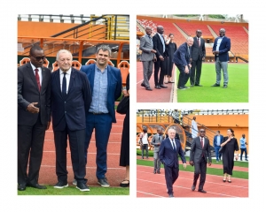 Finale de la LFFP à Abidjan : Jean Michel Aulas salue la qualité du stade Félix Houphouët Boigny