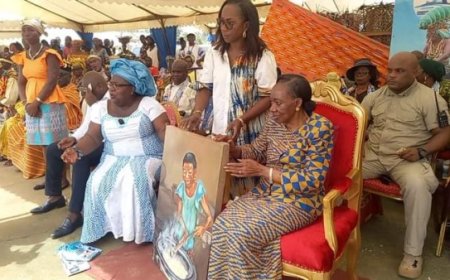 5e édition du festival des 3A de Jacqueville: La commissaire général,  Geneviève Dagry et le peuple des 3A magnifie la Grande Chancelière