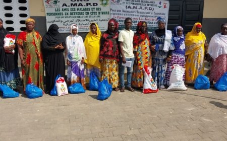 Abobo/ En hommage au défunt Président de l’Ong Amapd Les membres ont offert des kits alimentaires à 50 familles vulnérables