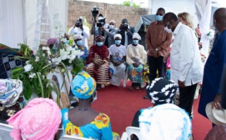L e Président Ouattara aux obsèques du père de Bruno Koné à Kouto