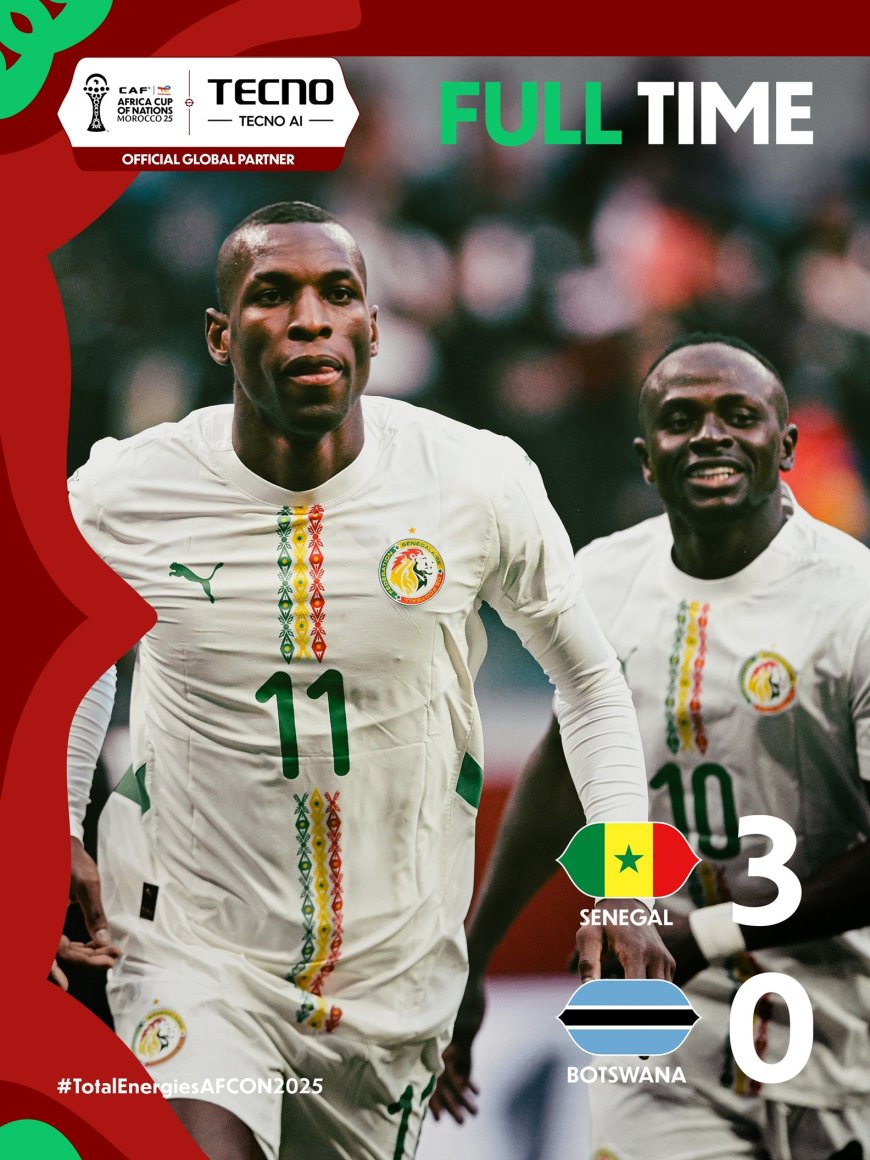 CAN Maroc 2025 (Groupe D) : la RDC assure face au Bénin(1-0), le Sénégal domine le Botswana(3-0)
