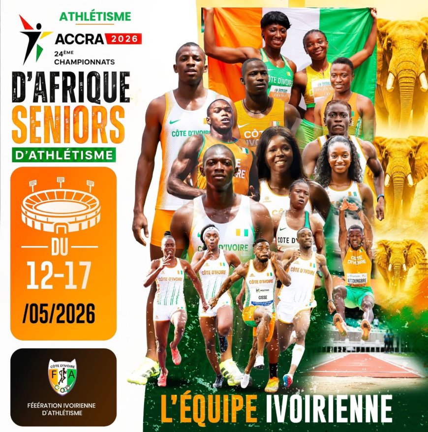 Athlétisme/Championnats d’Afrique 2026 : 18 Éléphants à Accra