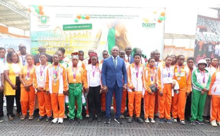 Côte d’Ivoire : le ministre Adjé Silas Metch rend hommage aux athlètes ivoiriens médaillés du premier semestre 2026