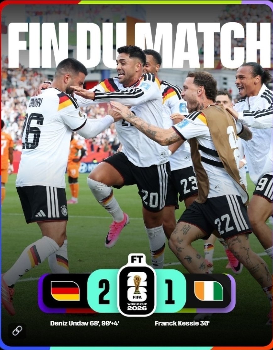 Coupe du Monde 2026 (Groupe E) : l’Allemagne se joue de la Côte d’Ivoire et file en seizièmes