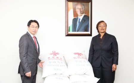 Côte d’Ivoire : la Chine fait don de 2410 tonnes de riz pour les populations vulnérables