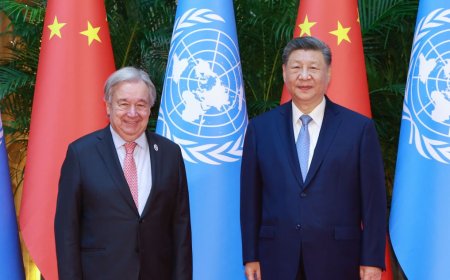 Xi Jinping rencontre le secrétaire général  de l'ONU