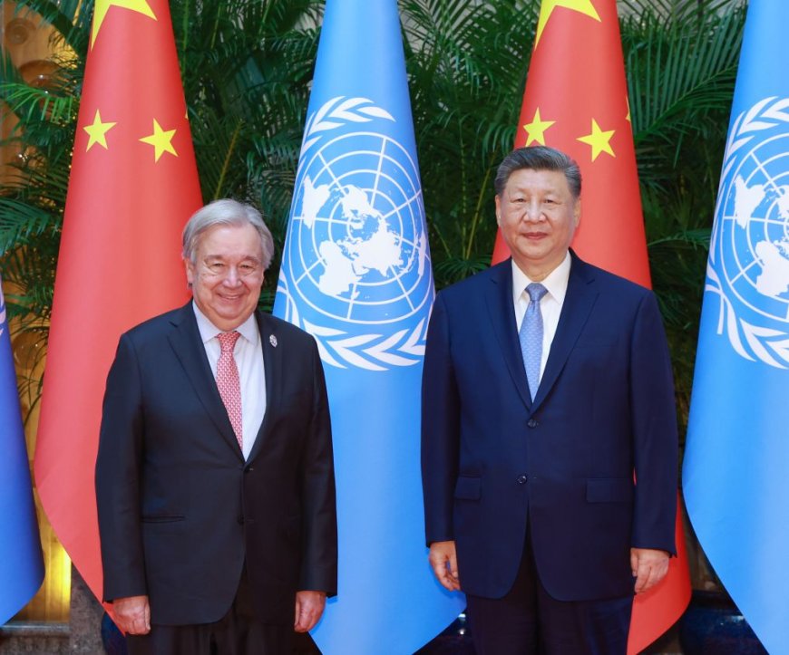 Xi Jinping rencontre le secrétaire général  de l'ONU