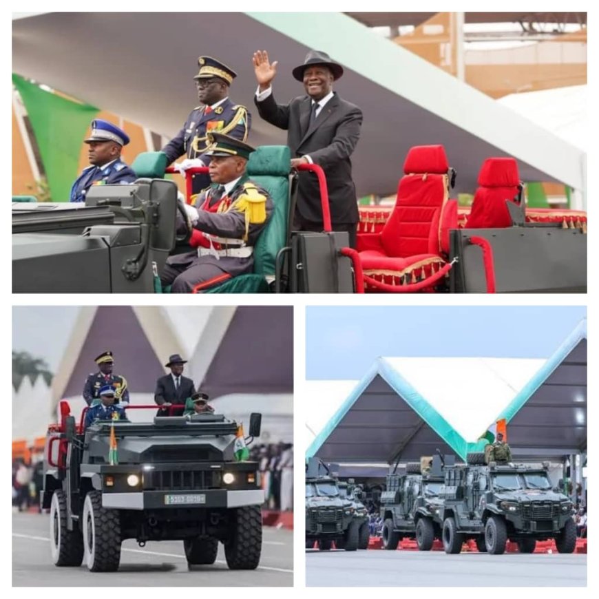 66e anniversaire de la Côte d’Ivoire : Alassane Ouattara assiste au défilé militaire et civil à Yopougon