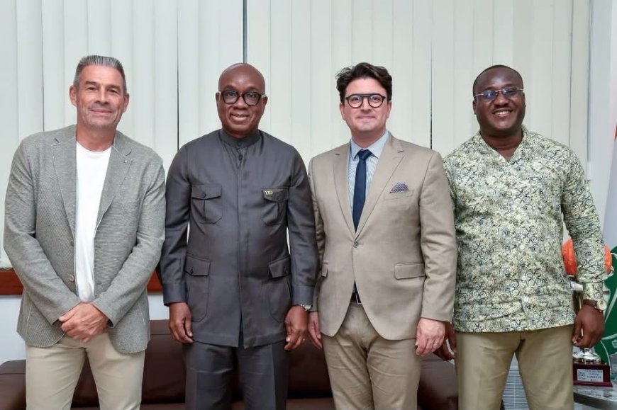 Côte d’Ivoire :  Olivier Araujo, maire de Charly, échange avec Idriss Diallo sur des perspectives de collaboration avec la FIF